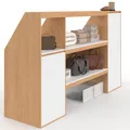 Produktbild: IDMarket - Set Regal 2 Ebenen, Schrank 1 Tür und Schrank 1 Tür + 1 Nische unter Dachschräge TOMI Buche und Weiß