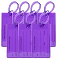 Produktbild: 7er-Pack Kofferanhänger | Flexibler Gepäckanhänger für Koffer, Taschen und Gepäck | Adressanhänger | Namensschilder aus PVC | Luggage Tags | Lila