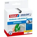 Produktbild: Tesa - On & Off Klettband zum Aufkleben - Selbstklebendes Klettklebeband zur Befestigung leichter Gegenstände - Weiß, 2 cm x 250 cm