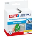 Produktbild: tesa On & Off Klettband zum Aufkleben - Selbstklebendes Klettklebeband zur Befestigung leichter Gegenstände - Weiß, 2 cm x 250 cm