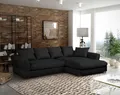 Produktbild: Ecksofa TIZIAN inkl. Polsterhocker in Stoff Salvador Schwarz Ottomane Rechts
