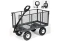 Produktbild: Sekey Bollerwagen Gartenwagen Gerätewagen Garten Plattformwagen mit Vollgummi-Luftreifen, 200 Liter – ECHT 550 kg Schubkarre mit abklappbaren Seitenwänden