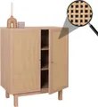 Produktbild: Highboard MCW-M51, Kommode Schrank Sideboard, Staufächer, Kubu Rattan 98x79x42cm natur