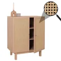 Produktbild: Highboard MCW-M51, Kommode Schrank Sideboard, Staufächer, Kubu Rattan 98x79x42cm ~ natur