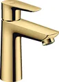 Produktbild: hansgrohe Wasserhahn Talis E CoolStart (Armatur mit Auslauf Höhe 110 mm), Einhebel-Waschtischmischer ohne Ablaufgarnitur, Polished Gold Optik