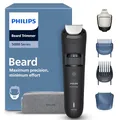 Produktbild: Philips Bartschneider 5000er-Serie – selbstschärfende Metallklingen, 40 Längeneinstellungen, BeardSense-Technologie, Haarkollektor, 100% wasserdicht, Reiseetui, Modell BT5765/15
