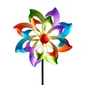 Produktbild: Windrad Gartenstecker COLOR FLOWER H. 122cm D. 30cm Metall Formano Garten S25