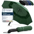 Produktbild: Regenschirm Taschenschirm Sturmfest + Auf-Zu Automatik & Schirm-Tasche, Schwarz | Herren Damen Reiseschirm - Kompakt Stabil, Teflon Wind- & Regen- Dicht | Taschenregenschirm Golfschirm Umbrella