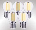 Produktbild: Trango 5er Pack E27004-5 LED Filament Birne 4 Watt 350 Lumen I 2700K Warmweiß I Ersatz für 40W Glühlampe I Glühbirne I Lampe I LED Birne in Tropfen Form mit E27 Fassung I Abstrahlwinkel 360°