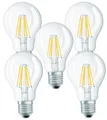 Produktbild: TRANGO LED-Leuchtmittel, 5er Pack E27001-5 LED Filament Birne 8 Watt 850 Lumen - 3000K warmweiß - Ersatz für 60W Glühlampe - Glühbirne - Birne in Tropfen Form mit E27 Fassung Abstrahlwinkel 360°, 5 St.