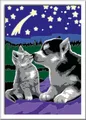 Produktbild: Ravensburger CreArt 27847 - Hund und Katze - Malen nach Zahlen ab 7 Jahre, Malset mit Rahmen, Pinsel und Acrylfarben, Geschenk für Mädchen und Jungen, Leuchtet im Dunkeln