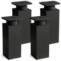 Produktbild: sossai® Möbelfuß Design-Möbelfüße, 4er & 8er Set, höhenverstellbar MFV1, Farbe: Schwar, (4-St), Farbe: Schwarzmatt schwarz 8 cm
