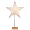 Produktbild: STAR TRADING LED Stern Papierstern Weihnachtsstern stehend 5-zackig 65cm E14 mit Kabel weiß braun