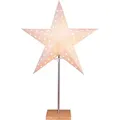 Produktbild: STAR TRADING LED Dekolicht, Stern-Tischleuchte 'Leo', Holzfuß, braun silberfarben|weiß