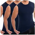 Produktbild: HERMKO Achseltop 3040 3er Pack Herren Tank Top Unterhemd mit Rundhals-Ausschnitt blau D 6 = EU L
