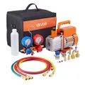 Produktbild: VEVOR 113L/min HVAC Vakuumpumpe 1-stufig Manifold-Manometer-Kit Vacuum Pump 180W