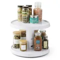Produktbild: YouCopia Crazy Susan Drehteller, zweistöckig, höhenverstellbar, Lazy Susan Organizer für Küchenschrank und Speisekammer, Organisation und Aufbewahrung, Weiß