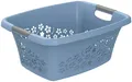 Produktbild: ROTHO Flowers Wäschekorb Wäschebox Wäschesammler Kunststoff Hellblau 25 Liter