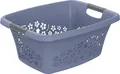 Produktbild: Rotho Wäschekorb Flowers 25 l horizon blue Wäschesammler Wäschebox Tragegriffe