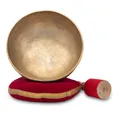 Produktbild: Handgemachte 30cm Messing-Klangschale aus Indien im Set inkl. Kissen & Schlägel