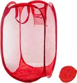 Produktbild: König Design Wäschekorb Rot - Faltbarer Wäschesack Pop Up Laundry Basket Ideal Wäschetonne und Wäschepuff für Kinderzimmer Schmutzwäschebehälter Klappbarer Wäschekorb Stoff, Reise-Wäschesack