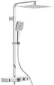 Produktbild: Teleskop Duschsystem Regendusche Dusch Brause Garnitur Thermostat Glasablage