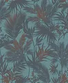 Produktbild: Rasch Tapeten Vliestapete (Botanical) Türkis schwarze 10,05 m x 0,53 m Kalahari 704143