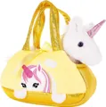 Produktbild: Brubaker Plüsch Einhorn Weiß in Handtasche - 20 cm - Plüschtier in Tasche - Stofftier Kuscheltier - Gelb