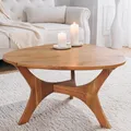 Produktbild: riess-ambiente Massivholz Couchtisch ARCHITECTURE 70cm natur honey finish Akazie dreieckig Beistelltisch Tisch