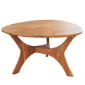 Produktbild: Riess Ambiente Massivholz Couchtisch Architecture 70cm Natur Honey Finish Akazie dreieckig Sofatisch Wohnzimmertisch Beistelltisch Holztisch Abstrakter Tisch
