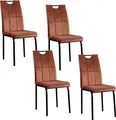 Produktbild: Esszimmerstuhl Denton Samt Braun 4er-Set