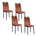 Produktbild: Esszimmerstuhl Denton Samt Braun 4er-Set Polsterstuhl Velvet HTI-Living