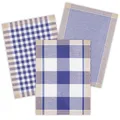 Produktbild: KRACHT 3er Pack Geschirrtücher Serie Landhaus Streifen Halbleinen blau 50x70cm