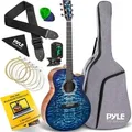 Produktbild: Pyle Akustik Gitarre – Akustische Gitarre für Anfänger, Guitar Acoustic, Western Gitarre für Erwachsene mit Stimmgerät, Gitarre mit Tasche & Set