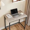 Produktbild: VASAGLE Schreibtisch Computertisc 80x50x75cm schmaler Bürotisch Greige - Schwarz