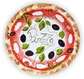Produktbild: Lashuma Handgemachter Pizzateller Olive aus Italienischer Keramik, Großer Teller Rund 33 cm