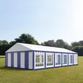 Produktbild: TOOLPORT Partyzelt Festzelt 6x12 m Garten-Pavillon PVC Plane 700 N in blau-weiß Wasserdicht