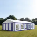 Produktbild: 6x12m PVC Partyzelt Bierzelt Zelt Gartenzelt Festzelt Pavillon blau-weiß NEU