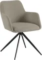 Produktbild: CLP Esszimmerstuhl drehbar Olema Cord, 180° schwenkbarer Sessel mit Armlehne und Rückenlehne, bis 150 kg Belastbarkeit, Farbe:Taupe