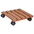 Produktbild: WAGNER Pflanzenroller WPC 29 x 29 x 8 cm I Blumenroller für Außenbereich + Innenbereich I Kübelroller aus FSC® Wood Plastic Composite, Terracotta I Tragkraft 60 kg - 20051001