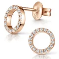 Produktbild: Materia Damen Ohrstecker Rosegold - Zirkonia Ohrringe Silber 925 SO-439-Rose