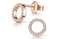 Produktbild: Materia Paar Ohrstecker Kreis Rosegold mit Zirkonia 8mm SO-439, aus 925 Sterling Silber, vergoldet