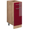 Produktbild: Küchenunterschrank R-Line, Bordeaux Hochglanz, 30 cm ohne Arbeitsplatte, Vicco