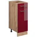 Produktbild: Vicco Küchenunterschrank, Rot, Honigeiche, Holzwerkstoff, 3 Fächer, Rechteckig, 30x81.6x46 cm, Küchen, Küchenmöbel, Küchenschränke, Küchenunterschränke