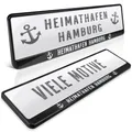 Produktbild: schildEVO 2 Kennzeichenhalter | Hamburg 03 | Heimathafen | Moin Hansestadt | Alster | St. Pauli Reeperbahn | HH | Nummernschildhalter | Kennzeichenrahmen | Auto PKW Kfz | DHL-Versand