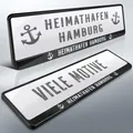Produktbild: 2 Kennzeichenhalter | HAMBURG 03 | Heimathafen | Moin Hansestadt | DHL-Versand