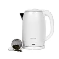 Produktbild: Noaton K1W Basic, Elektrische Wasserkocher, Kapazität 2L, Doppelwand-Design, Edelstahl, 1500 W, Leise, 360°-Sockel, BPA frei, Weiß