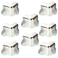 Produktbild: 8 Adam Hall 4023 Boxenecken zweischenklig silber Front Ersatz Boxen Ecke R12  mm
