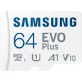 Produktbild: Samsung EVO Plus microSD-Speicherkarte (2024) (inkl. SD Adapter) - 64 GB White