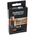 Produktbild: Duracell Optimum AA Mignon Alkaline-Batterien, 1.5V LR6 MX1500, 4er-Pack LR06